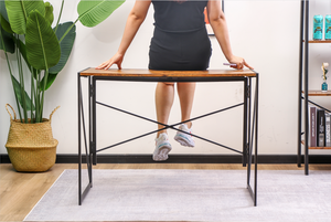 Writing <strong>Computer</strong> Desk Modern Simple Study Desk Industrial Style Folding Laptop <strong>Table</strong> for Home Office Brown <strong>Notebook</strong> Desk - Product Image 4