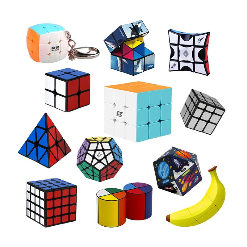 Logotipo de impresión personalizada Velocidad profesional Rompecabezas Imán Cubo mágico 3x3 Caja de cambio de forma Cubo infinito Juguete Fidget Stress Cubes