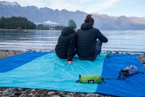 <strong>Beach</strong> Blanket Sand Proof Extra Large <strong>Beach</strong> <strong>Mat</strong> Big &amp; Compact Sand Free <strong>Mat</strong> Quick Drying with 6 Stakes &amp; <strong>4</strong> Corner Pockets - Product Image 5