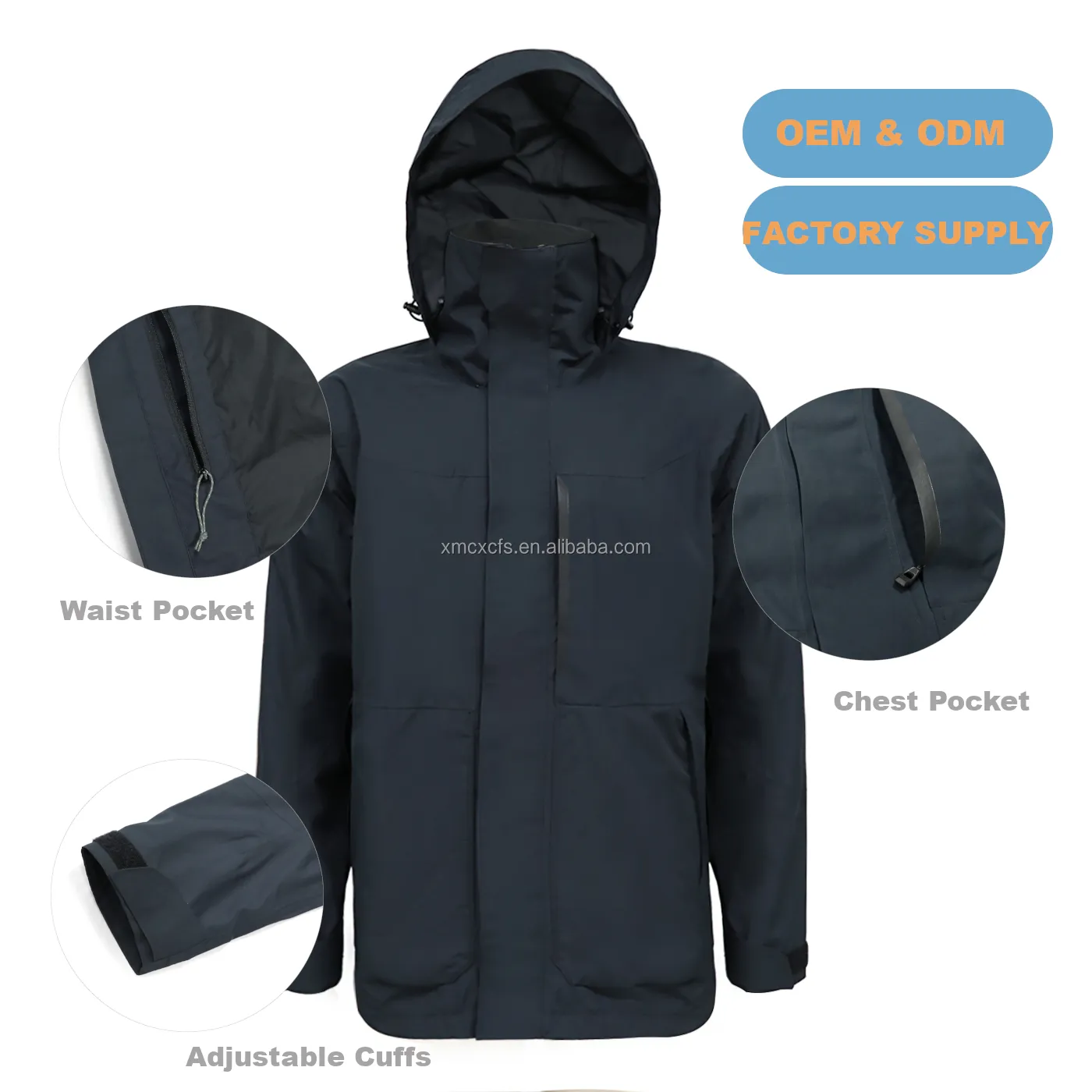 Jaqueta de chuva impermeável para homens, casaco de pesca personalizado preto leve para corrida, blusa corta-vento para golfe e moda