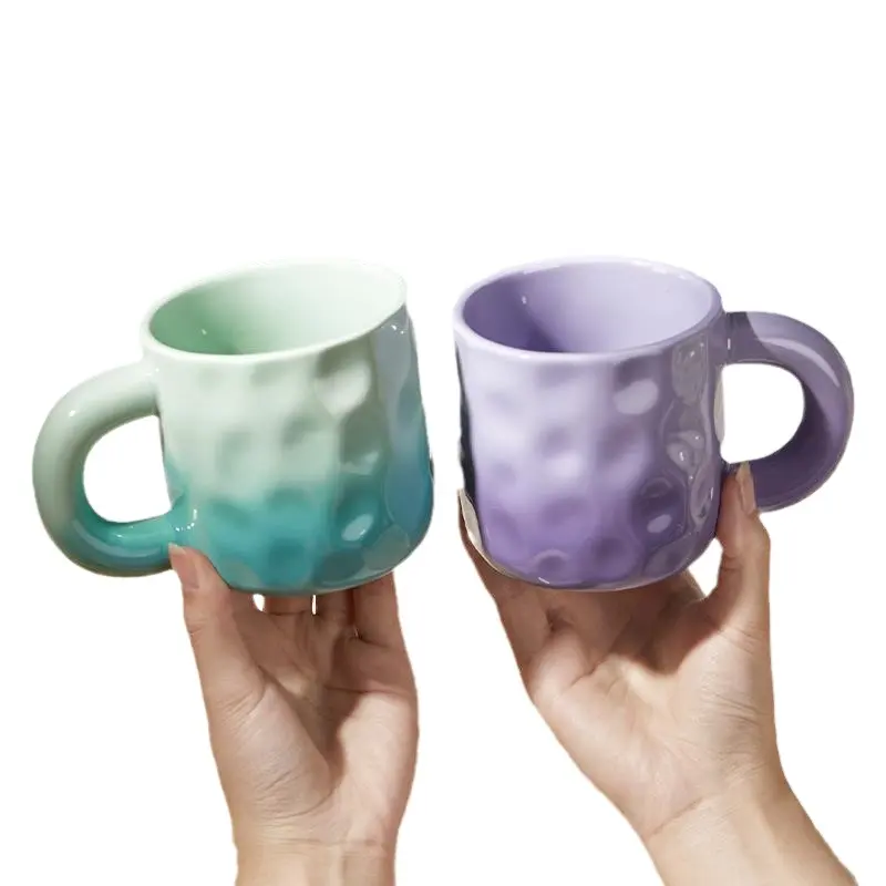Taza de café de cerámica con esmalte de color de diseño nórdico a precio de fábrica al por mayor para regalos promocionales y uso de oficina