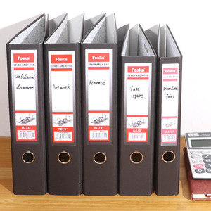 Foska Hoogwaardige Marmeren Textuur 1200gsm Kartonnen Grote Capaciteit Hefboom Archief Map Organizer Met Beschrijfbare Wervelkolom Label - Product Image 4