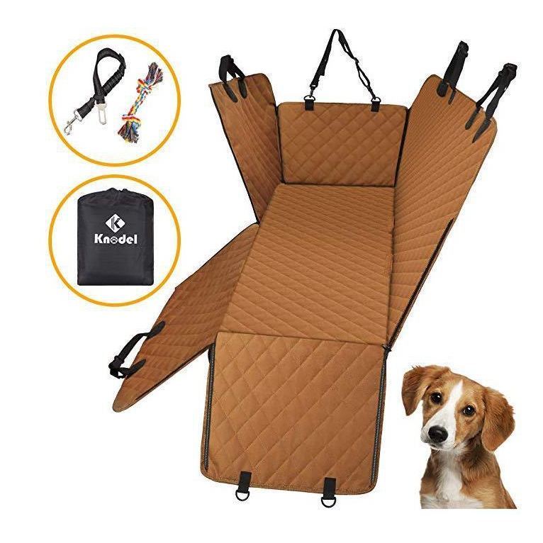 Coussin pour chien couleur café avec ailes latérales zippées