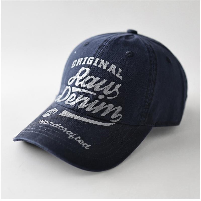 Printed letters raus baseball cap navy blue