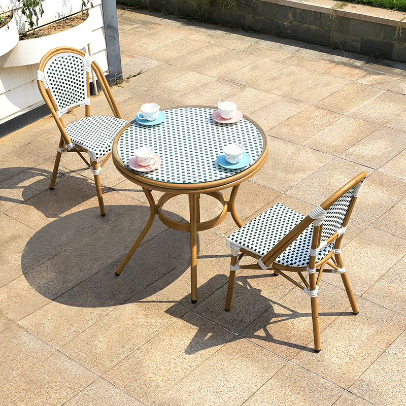 70cm square/round table and 2 chairs