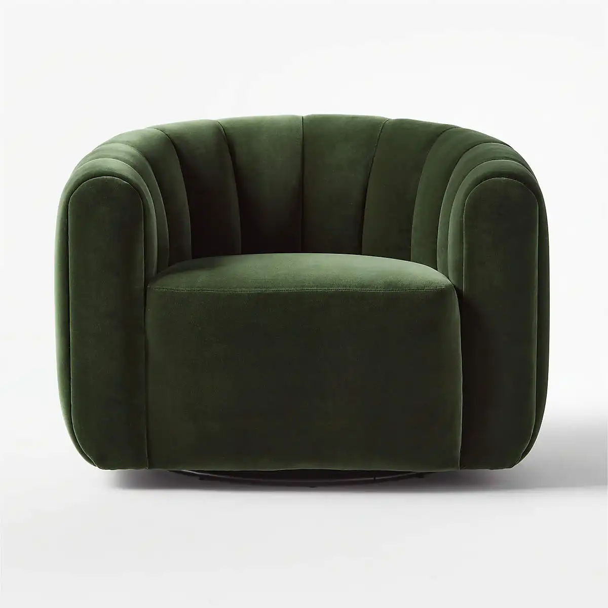 Veludo verde cadeira de acessório giratório, canalizado único sofá ocasional de luxo cadeiras para sala de estar uso