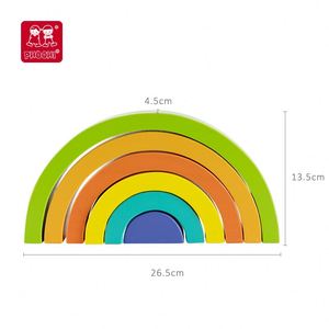 Children Educational Montessori Learning Toy 6 PCS Building Blocks Baby <strong>Rainbow</strong> Stacking Blocks for Kids <strong>rainbow</strong> Stacker - Product Image 2