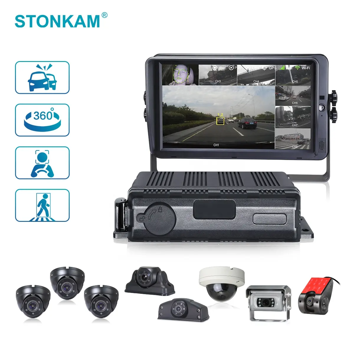 STONKAM Fábrica Atacado 8 Canal Mdvr Dvr Kit Móvel Para Caminhão Ônibus Escolar