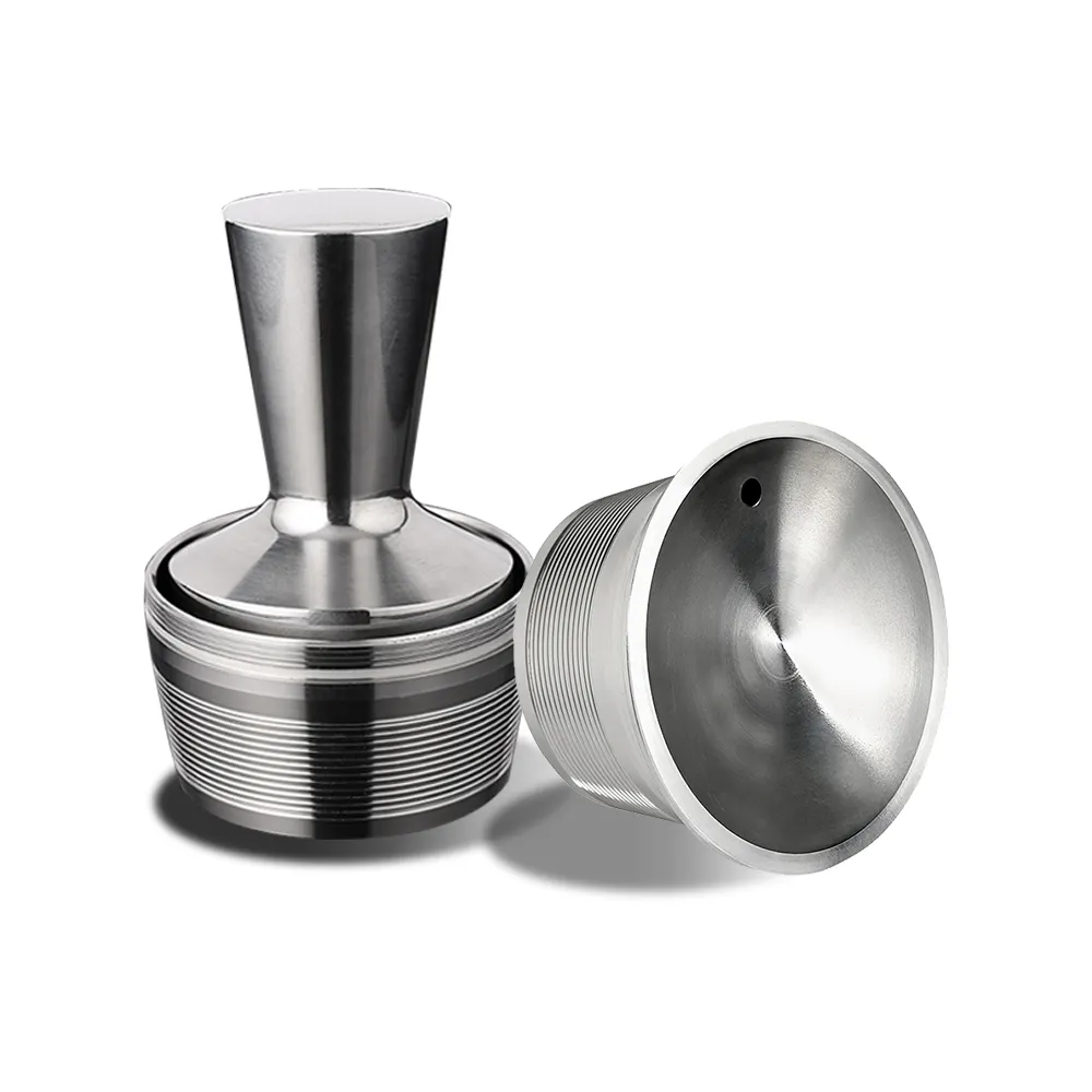 1 dosette 1 Tamper Wareset Hot Sell Capsules de café réutilisables Barista rechargeables Dolce Gusto Recharge Inox Capsules de café universelles