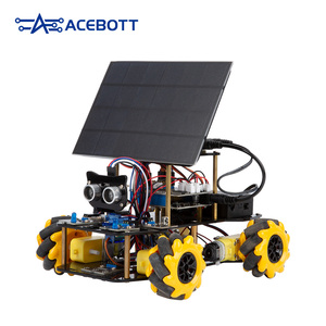 Güneş enerjili WiFi App kontrol 4WD Mecanum akıllı araç kiti Arduino için Offroad programlanabilir Robot araç