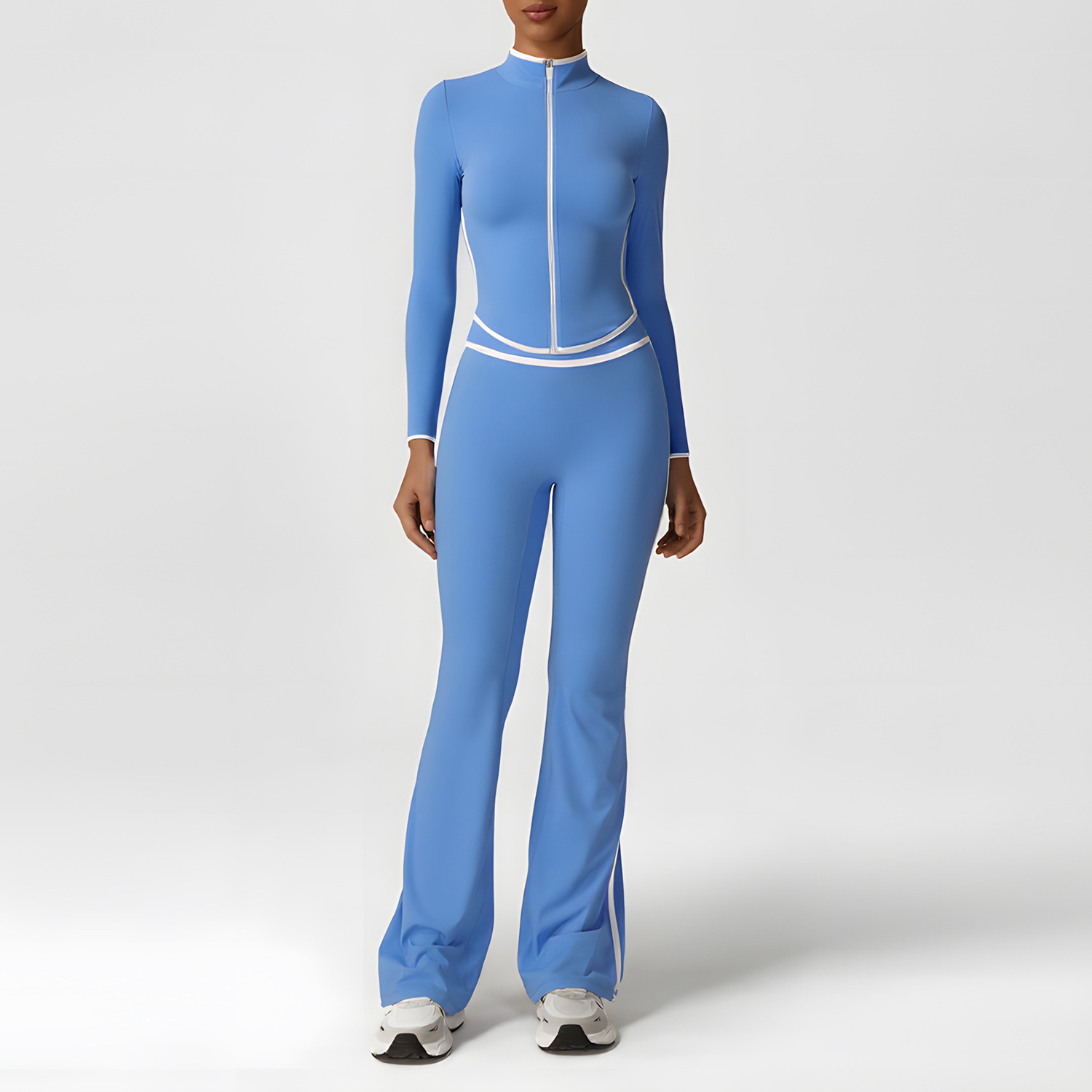 Bleu (veste + pantalon évasé)