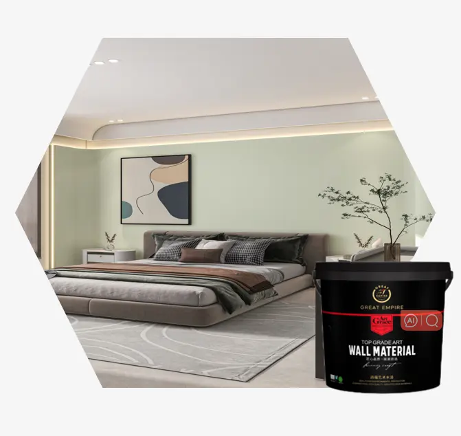 Fabricante de pintura Pulverización Gamazine Pintura de pared interior a base de agua Acrílico Fragmento de concha de color Pintura texturizada