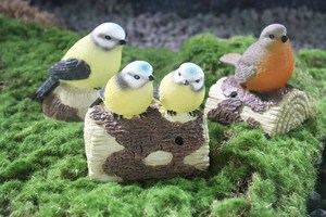 ตกแต่งบ้านดำเนินการแบตเตอรี่ Chirping เซ็นเซอร์เคลื่อนไหวนกเรซิ่นร้องเพลงนกที่มีตรวจจับการเคลื่อนไหวนำ - Product Image 3