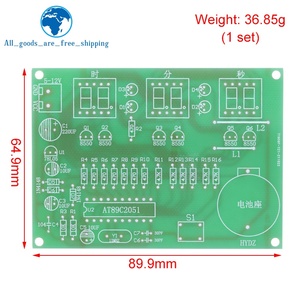 TZT DIY <strong>Kits</strong> AT89C2051 Electronic Clock Digital Tube LED Display Suite Electronic Module Parts and Components DC 9V - 12V - Product Image 4