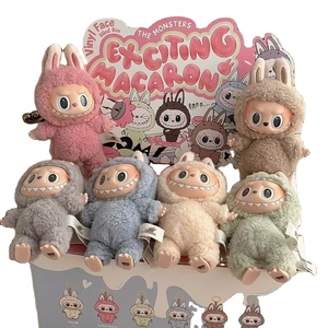 Labubu unisex דוב צעצוע דמות פעימות לב מקרון ויניל סדרה פרצוף יום הולדת דחק איור pvc מיסתורי מיסתורין יפן