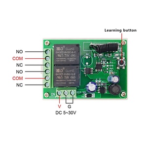 1 2 3 4-Tasten-Rollcode Garage Fernbedienung Lerncode 433MHz 12V 24V 2-Kanal-HF-Relaisempfänger Schlüssel anhänger Sender - Product Image 3
