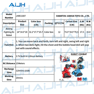 AiJH Juego de batalla Robot de control remoto Juguetes Robots DE LUCHA inteligentes 2 jugadores Plástico Boxeo Lucha Rc Robot - Product Image 4