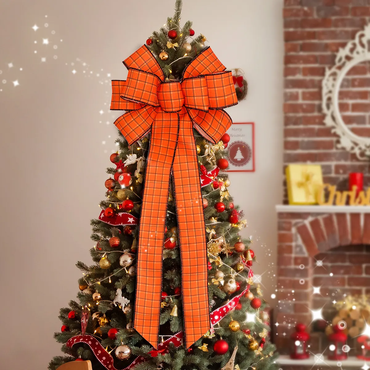 Decoración de falda de árbol de Navidad elegante con cintas metálicas de seda elegante lazo festivo decoraciones para árboles de Navidad regalo de vacaciones