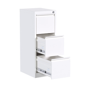 Armário de arquivo vertical para escritório, 3 gavetas brancas, arquivo de metal e aço, caixa para cartões, escola branca