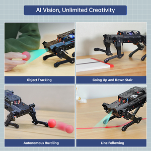 Hiwonder PuppyPi ROS1 ROS2 Quadruped Python Programming Robotic Kit Angetrieben von Raspberry Pi Unterstützt AI Large Model (ChatGPT)