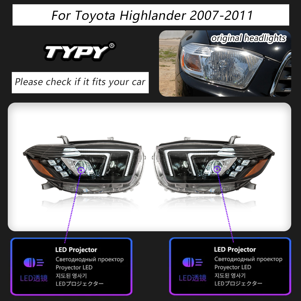 For Toyota Highlander LED Light