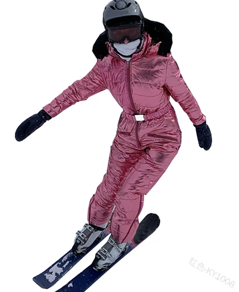 Novos europeus e americanos das mulheres casuais esportes com capuz quente de uma peça ski terno jaqueta de algodão acolchoado