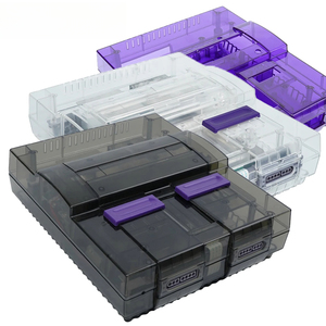 Replacement Shell Transparent <strong>Case</strong> for Nintendo SNES SFC Retro Gaming Consoles Translucent Black - Product Image 1
