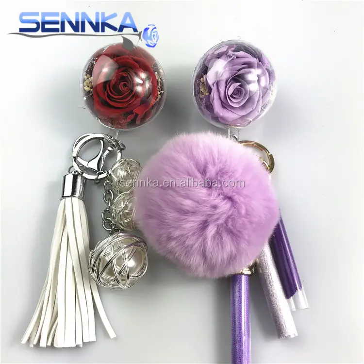 Wholesale Preserved Roses Key Chain Real Touch Fresh Cut Flowers Colombia