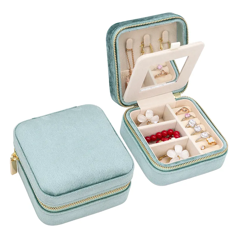 Aangepaste Manchetknopen Oorbellen En Kettingen Sieraden Box Organizer Elegante Glazen Spiegel Sieraden Case