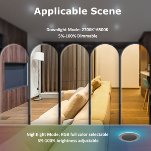 WIFI akıllı ince Panel ışıklı saksı Night FCC Canless LED gece lambası ile gömme işık - Product Image 3