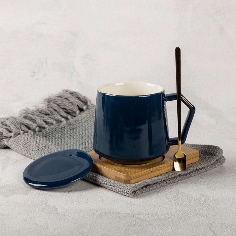 Zogifts Custom Logo Cute Couple Ceramic Travel <strong>Lovely</strong> Coffee Mugs <strong>Cup</strong> With Lid Spoon in Box for Valentine's Day Mug Set Gift - Product Image 6
