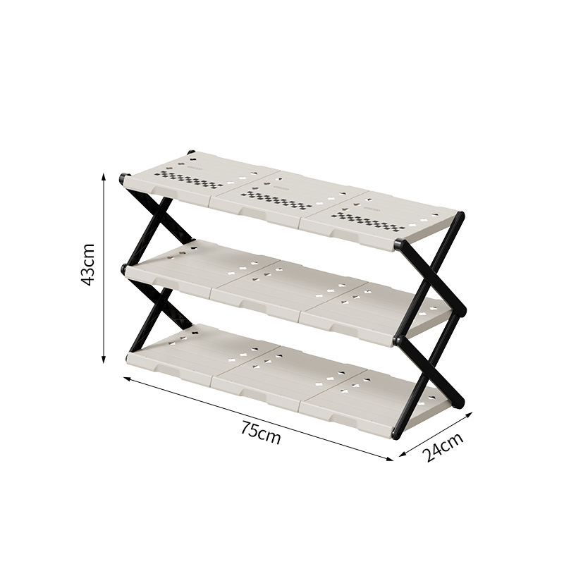 3-layer 72cm - (No installation required) Creamy Style