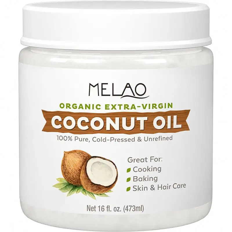 Organic Extra Virgin Cold-Pressed Coconut Oil Cruelty-Free Unrefined Coconut Skin Moisturizer Hair Care