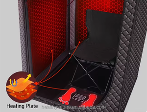 Best Material Outdoor Sauna with Large Chair Red <strong>LED</strong> and Far Infrared for Weight Loss Recovery Capacity 2 People - Product Image 6