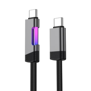 USB 3.0ไนลอนยาว1ม. สายชาร์จข้อมูลชนิด C สำหรับ Apple Huawei พร้อมไฟหลากสีชาร์จ3A - Product Image 1