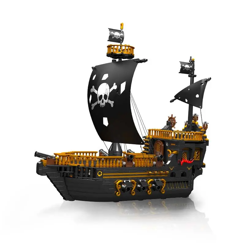 Mal King 13083 Piraten Schip Boot Model Bouwsteen Kits Moc Bakstenen Monteren Educatief Diy Speelgoed