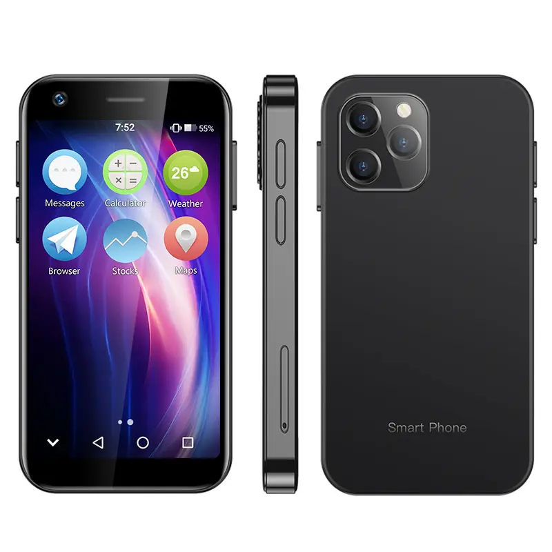 SOYES XS12 Android 9.0 Pequeno Telefone Móvel 3 Polegadas Tela Sensível Ao Toque Mini Smartphone 4G LTE Cor Rosa 3G + 64G