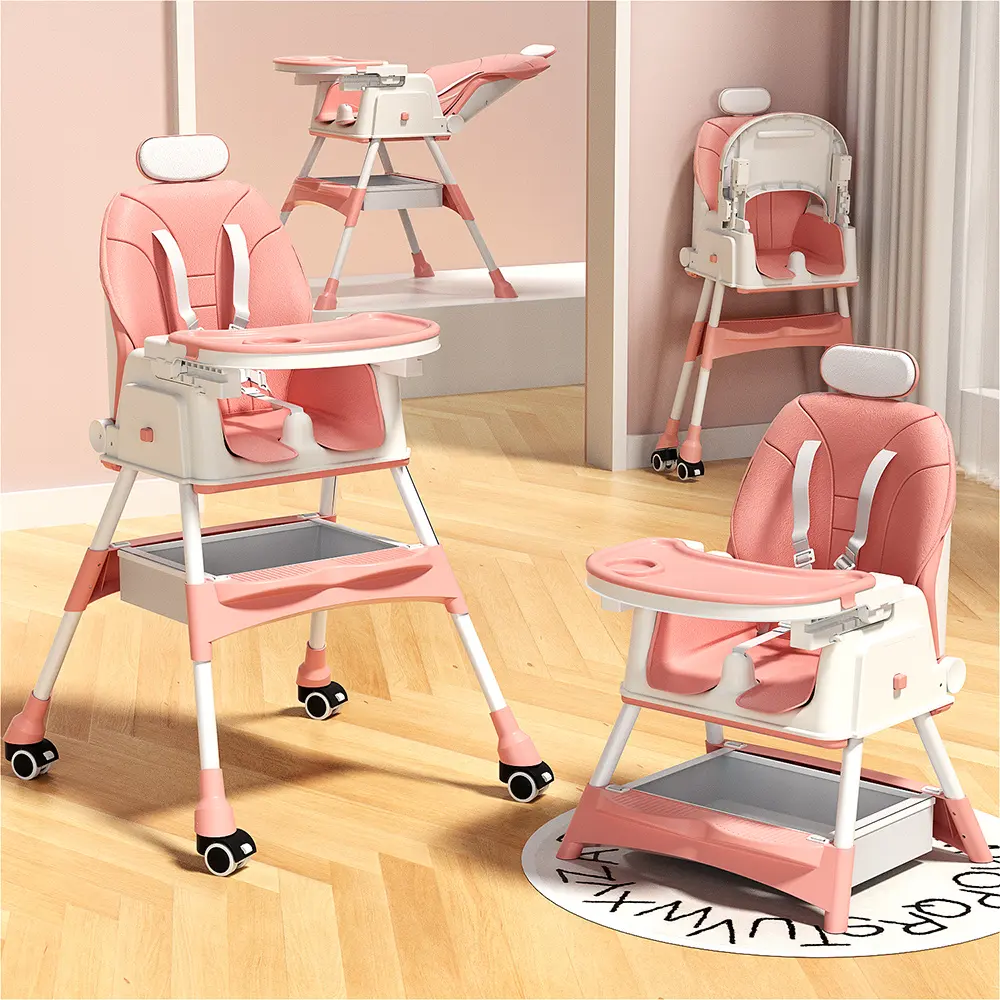 Chaise de salle à manger légère pour bébé avec roues universelles pliantes confortables balançoire pour bébé chaises hautes à bascule 2023