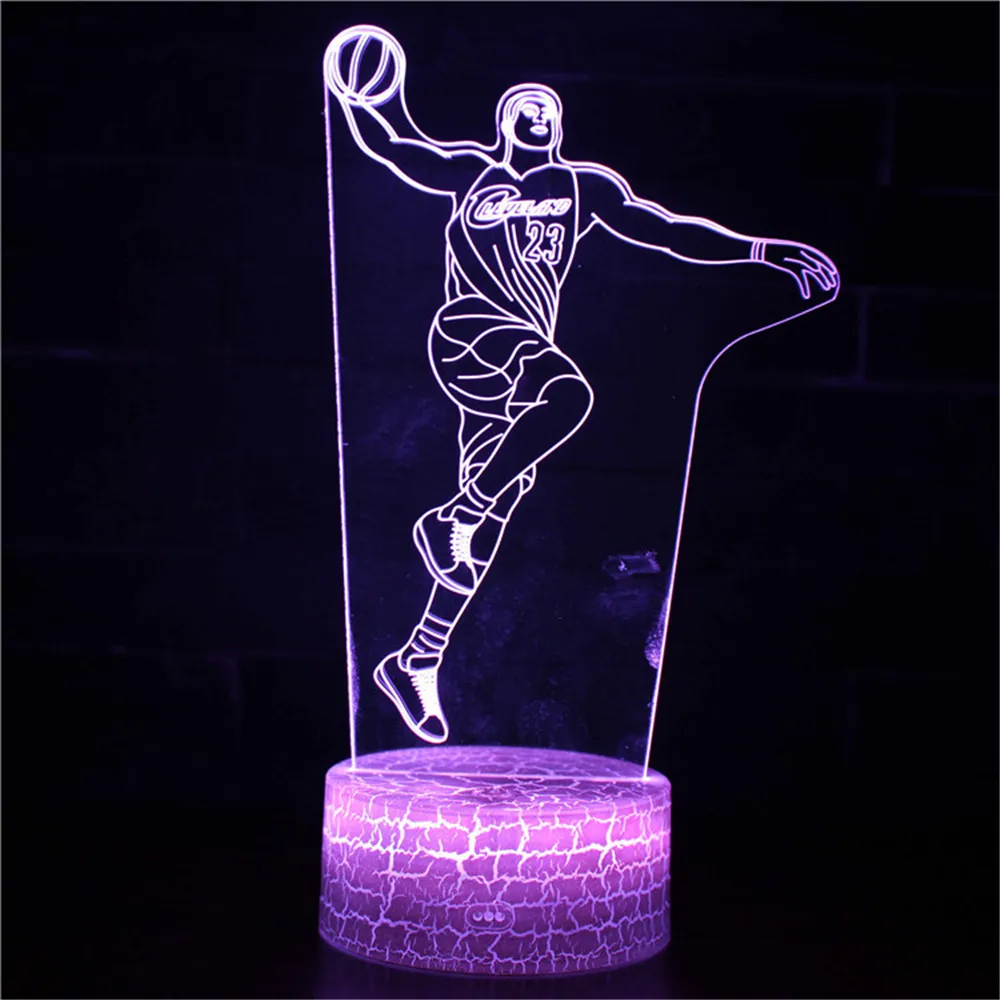 Basketbal Team Fancy Lighting Night Lights Usb Moderne Lamp Voor De Slaapkamer Licht Bureau Nachtkastje Decoratie En Accessor. 3d