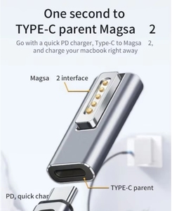 USB C kadın hızlı şarj 60W mıknatıs fiş dönüştürücü tipi C manyetik USB PD adaptörü Apple 2 1 Mac kitap Pro - Product Image 5