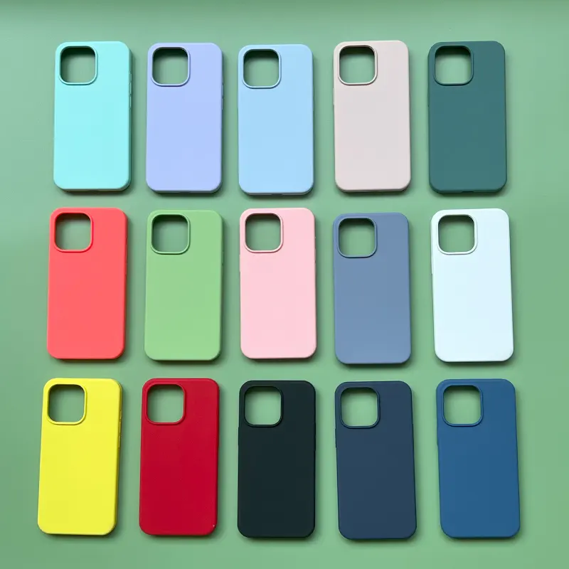 Penjualan Laris Casing Ponsel Silikon Cair Logo Warna Kustom Asli untuk Iphone 11 12 13 14 Pro Max