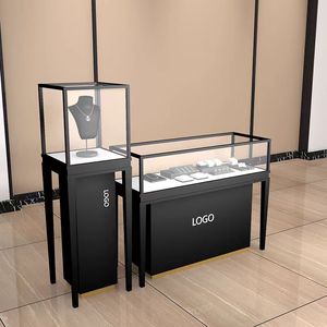 Customized Customized Rectangle Jewellery Display Showcase Boutique Glass Jewelry Display Table for Jewelry <strong>Shop</strong>