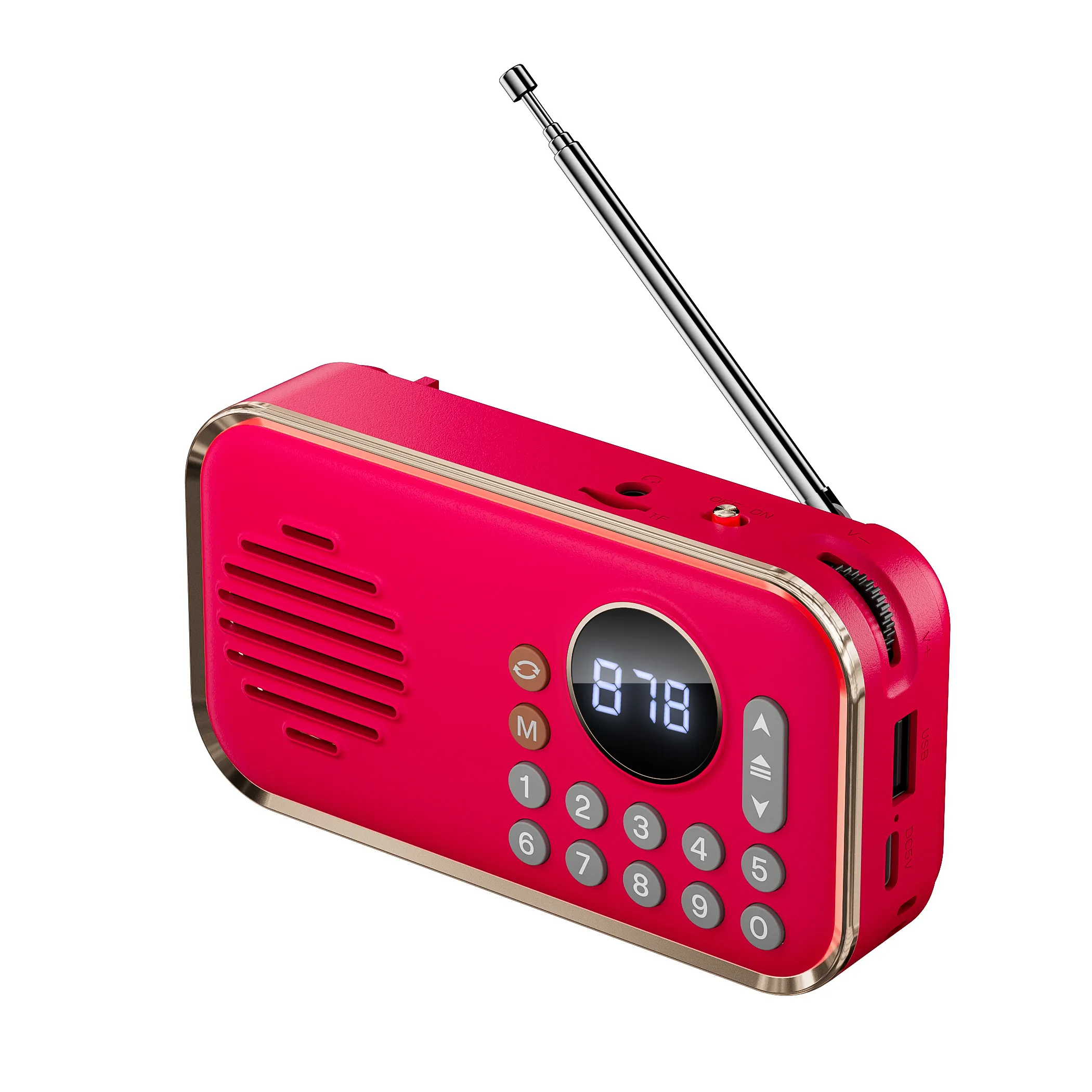 P35レトロラジオワイヤレスBluetoothスピーカーミニポータブル屋外サブウーファーステレオCaixadesomハンズフリー通話/TFカード/AUX/FM
