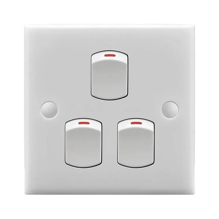 Bangladech interruptor de tomada e interruptores elétricos, interruptor de parede para habitação de 3 gang