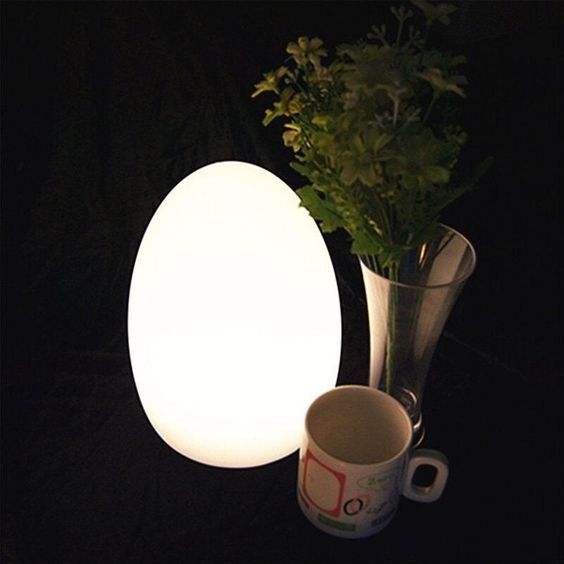 A116A Decorative Multi Color Changing Plastic Led Egg Shaped Lamp Outdoor Night Light