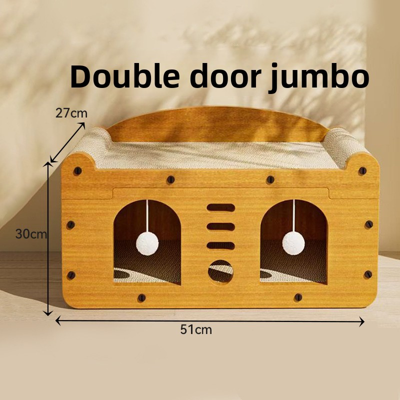 Double-layer double-door cat house - Medium size 51*27*30