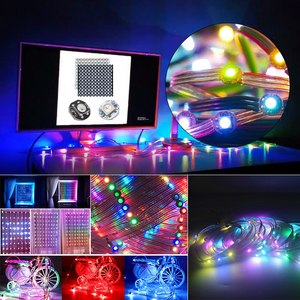 100LEDs WS2812B LED piksel modülü 5050 RGB dahili 2812 IC adreslenebilir ısı dağılımı SMD küçük yuvarlak kurulu işık dize parça - Product Image 6
