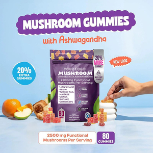 Hot bán sư tử bờm nấm Gummies 2500mg với Ashwagandha tăng Tập Trung Bộ nhớ khả năng miễn dịch hỗ trợ nấm Gummies - Product Image 3
