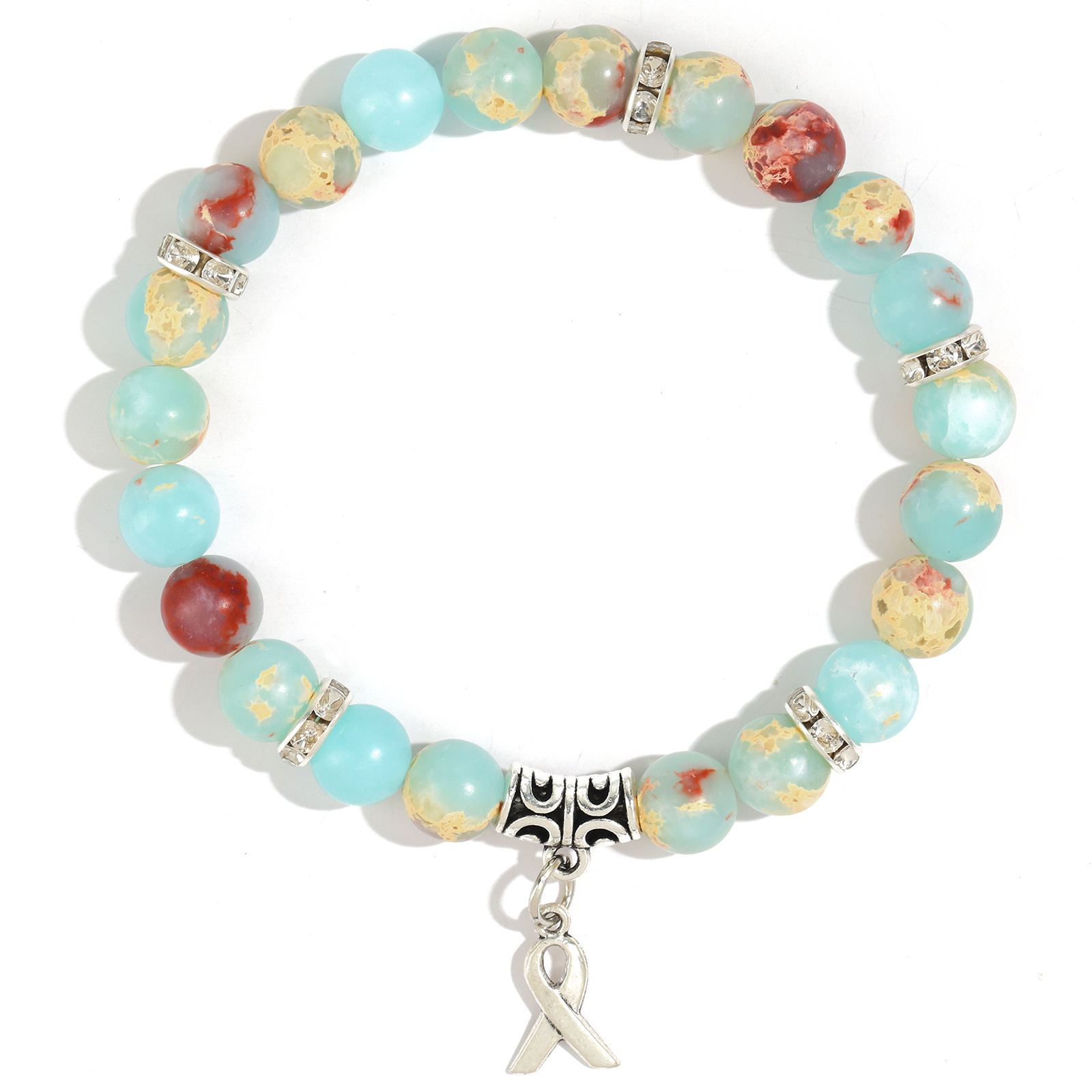 Bracelet nœud papillon cercle de forage en pierre verte Shoushan
