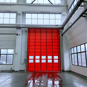 New Launch Modern <strong>Red</strong> <strong>PVC</strong> Fast <strong>Door</strong> Large Size Customized Stacking Curtain with Anti-Wind Safety Edges Finished Surface - Product Image 2